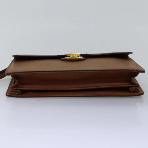 Burberrys Clutch Bag Leather Brown Auth - Picture 6 of 16